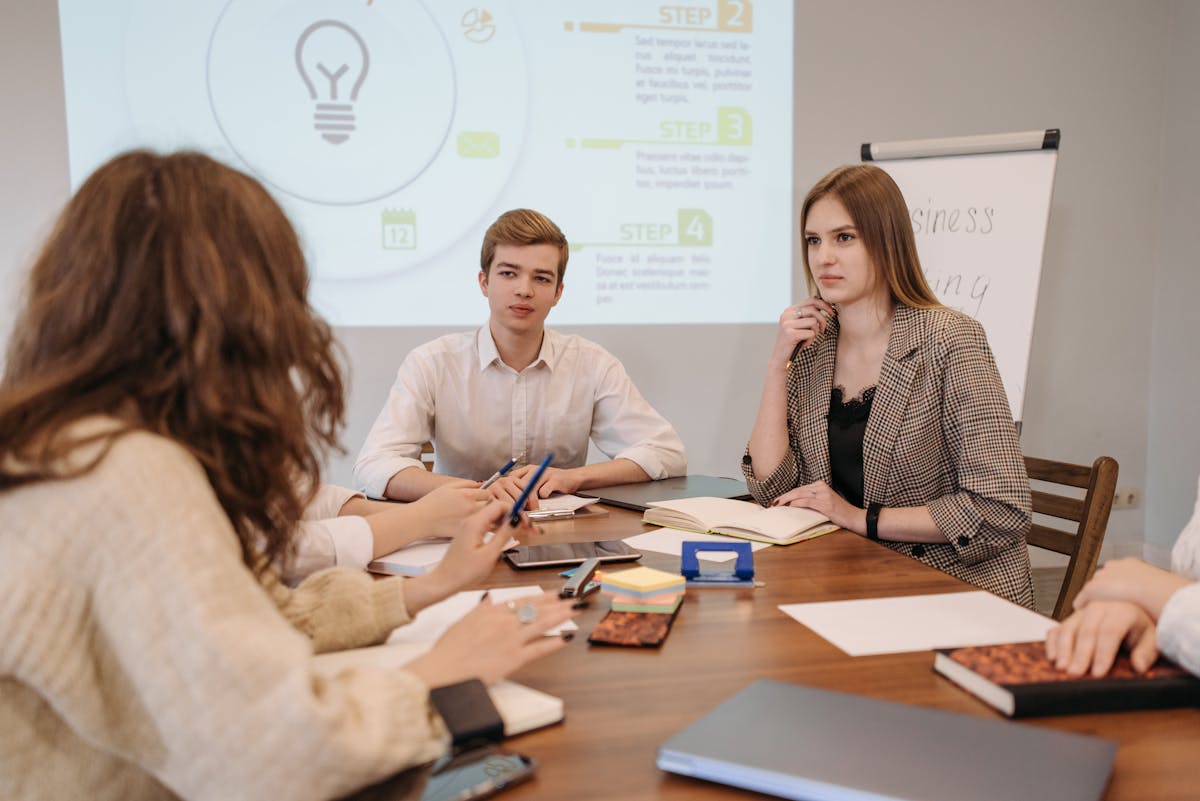 General business team discussion table boardroom