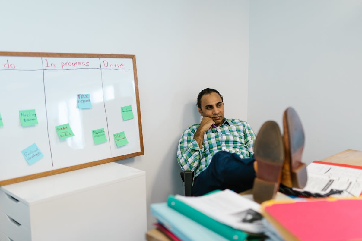 Operations kanban board sticky notes wall