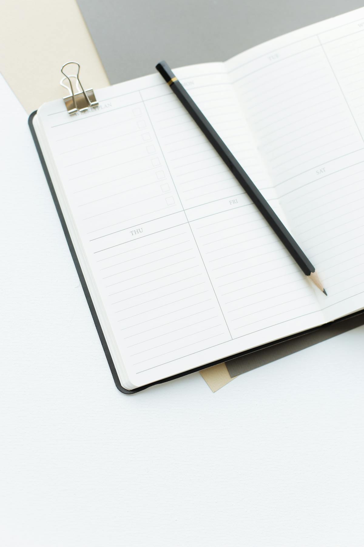 Operations organized desk planning notebook