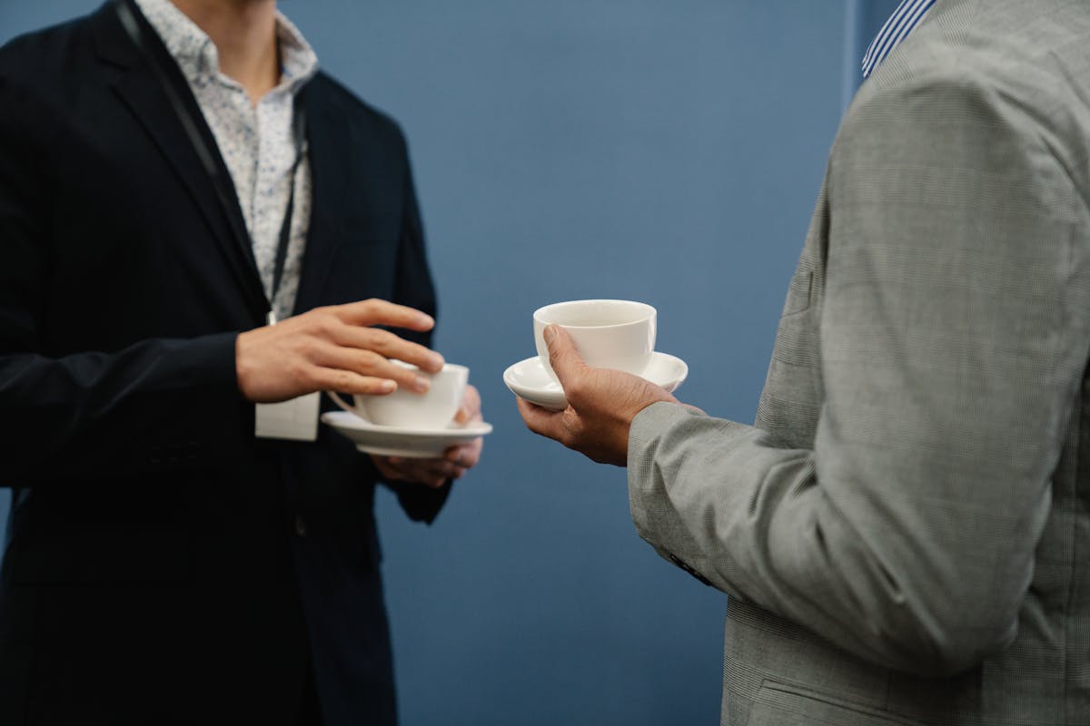 Networking coffee business meeting