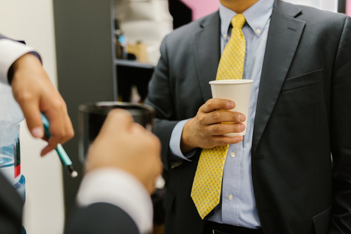 Networking coffee business meeting