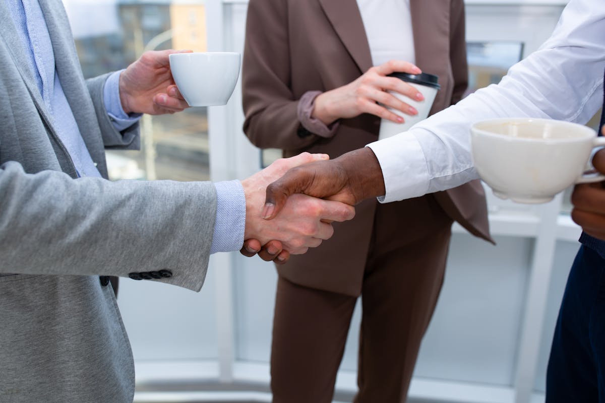 Prospecting networking coffee business meeting