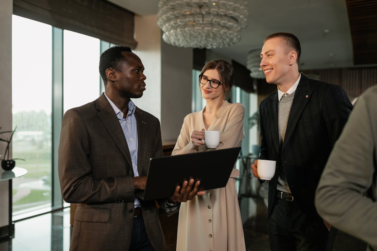 Networking coffee business meeting