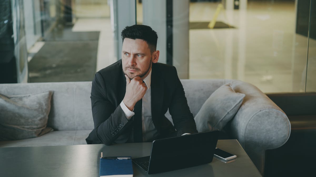 Salespsych thoughtful businessman thinking