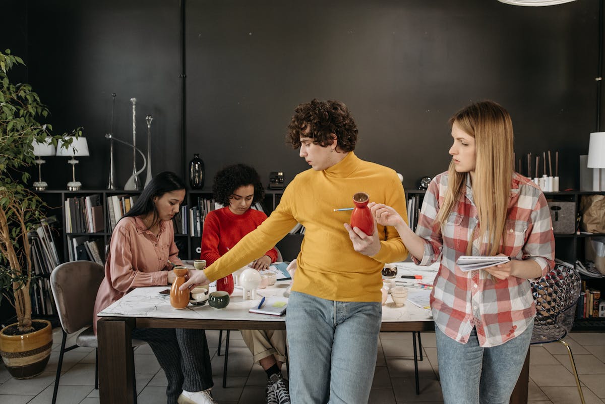 Scaling busy startup office people