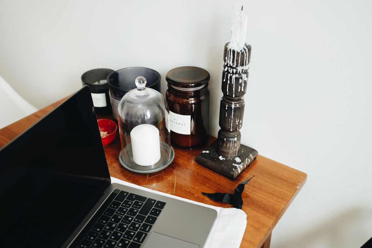 Strategy freelancer laptop workspace home office