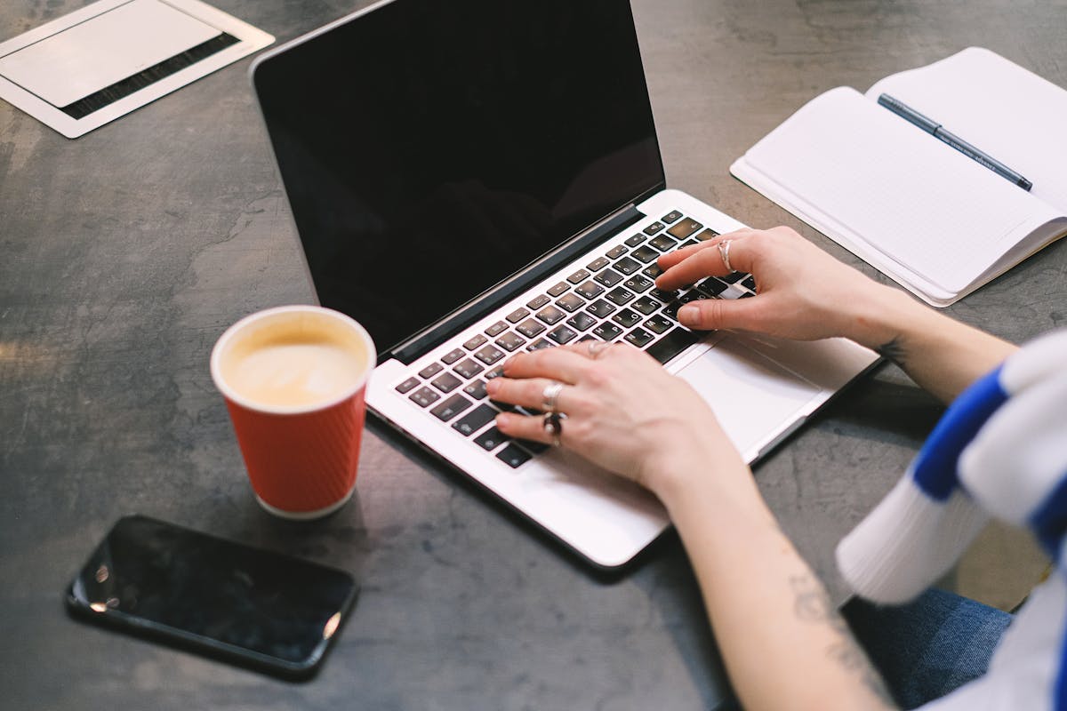 Strategy freelancer laptop workspace home office