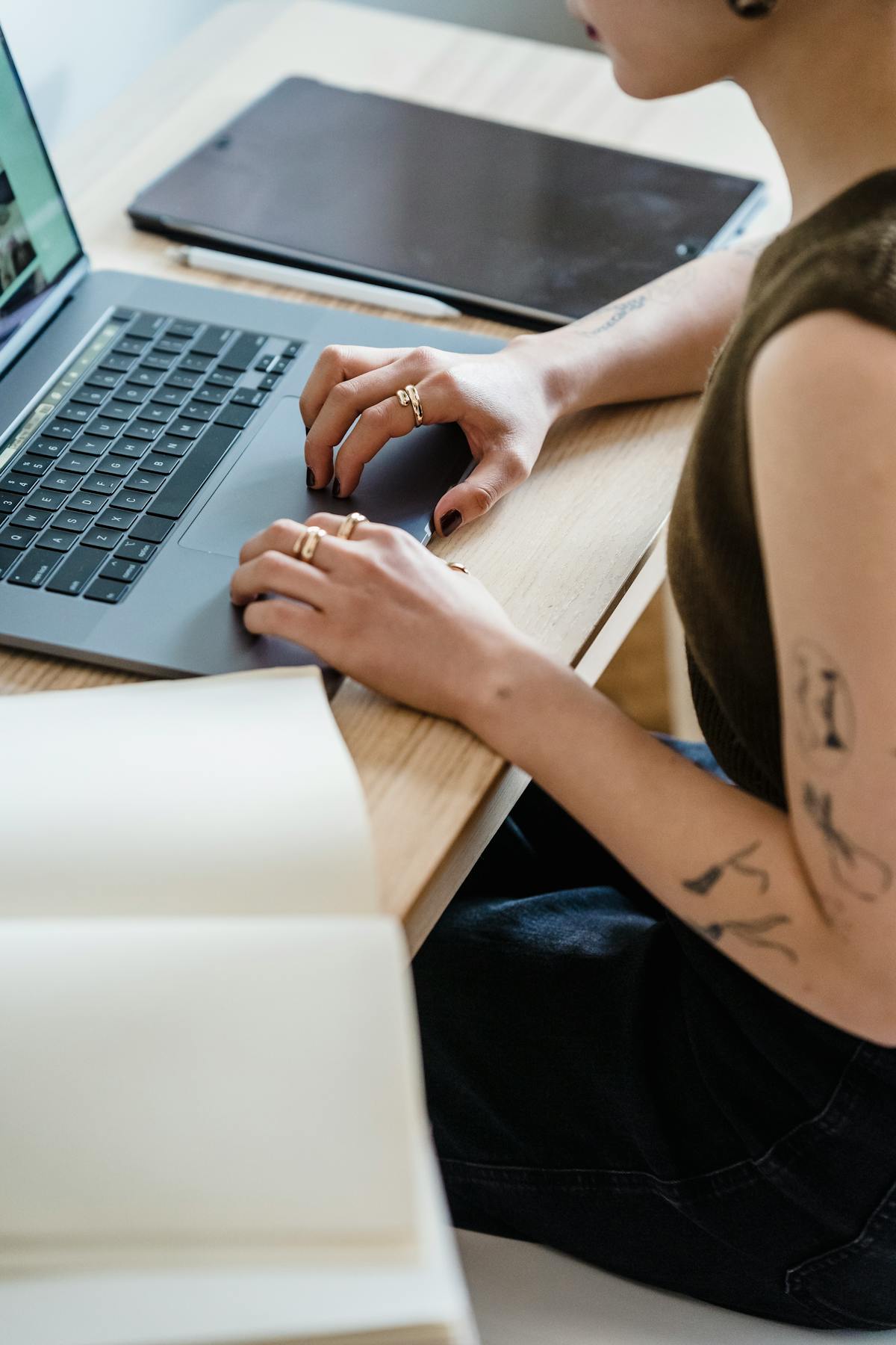 Freelancer laptop workspace home office