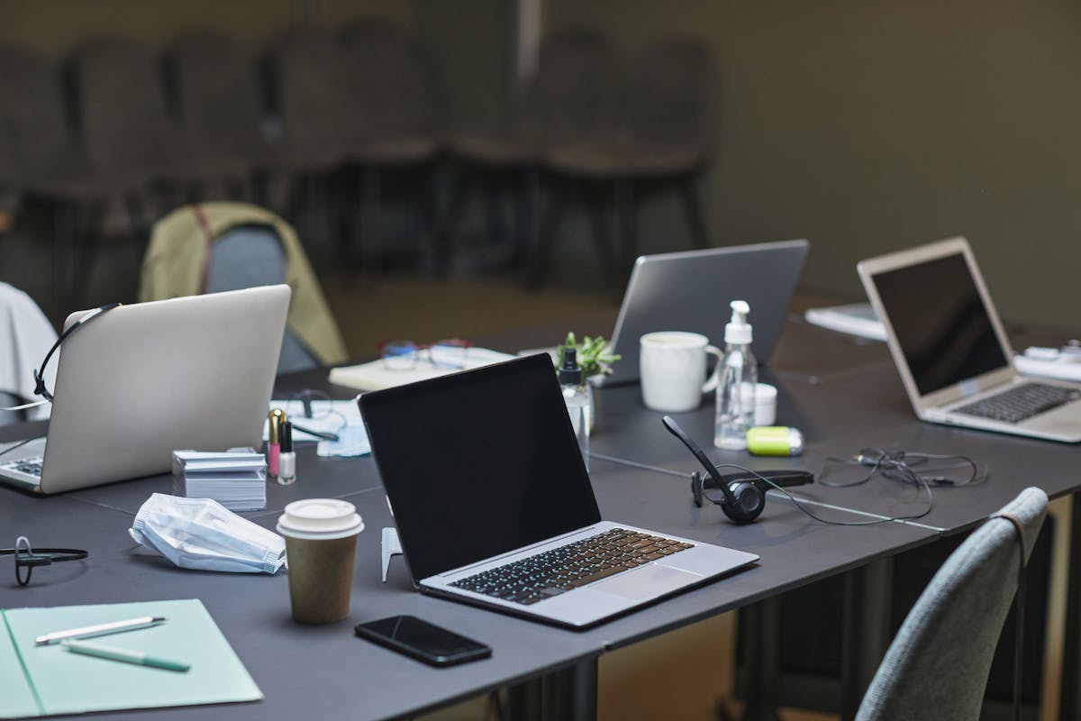 Professional working desk focus