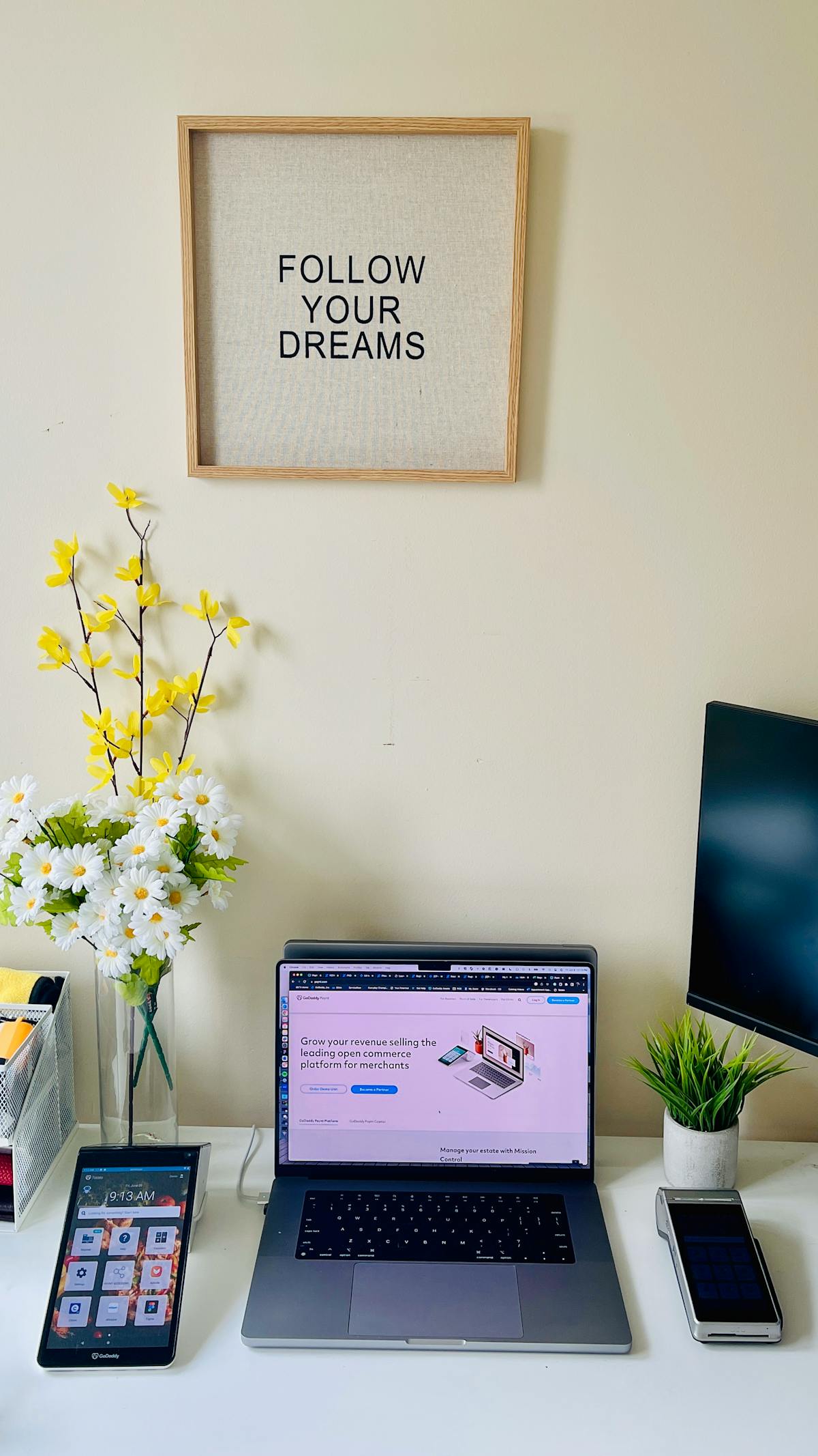 Small business entrepreneur workspace