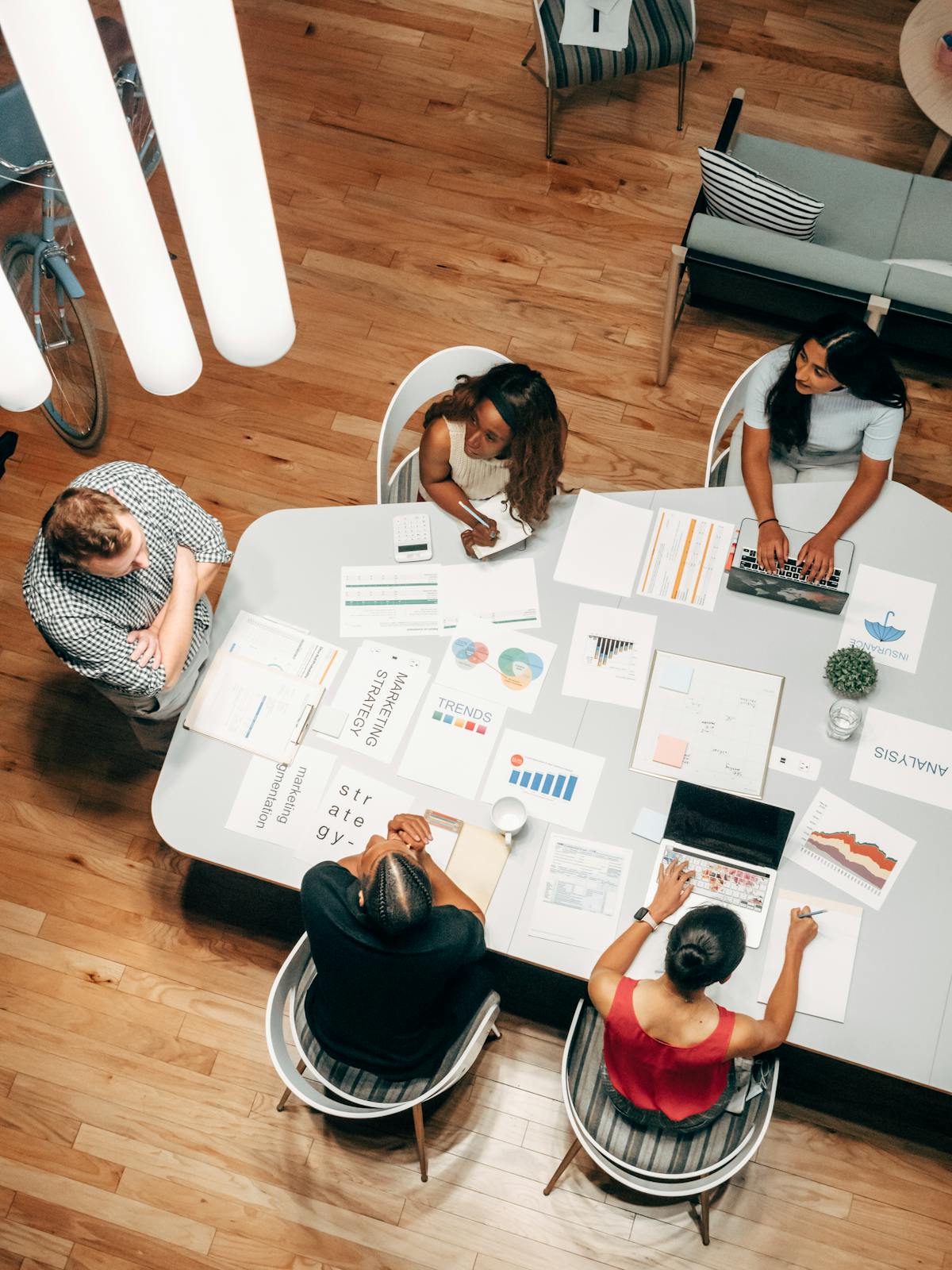 Startup team strategy meeting