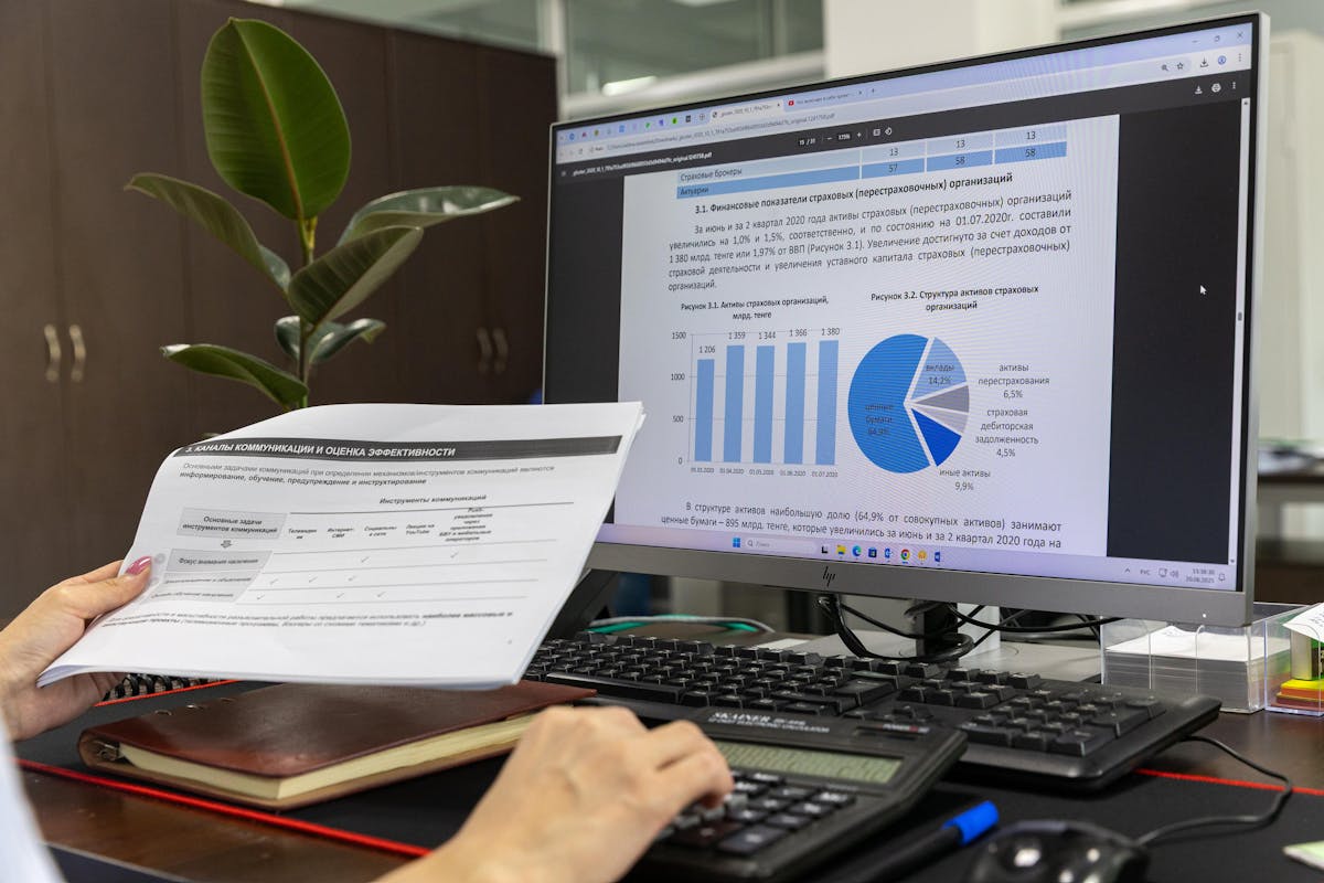 Templates blank document on computer screen