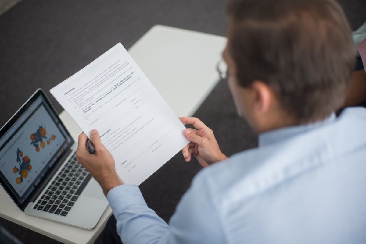 Templates blank document on computer screen