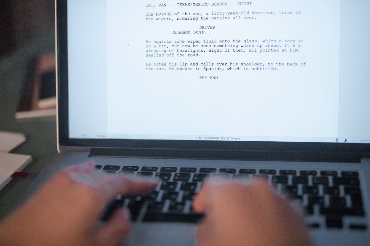 Templates document outline on computer screen