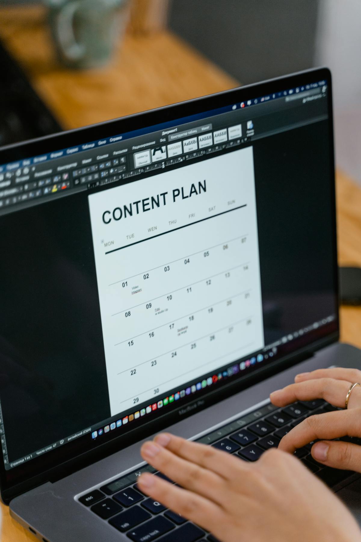 Templates document outline on computer screen